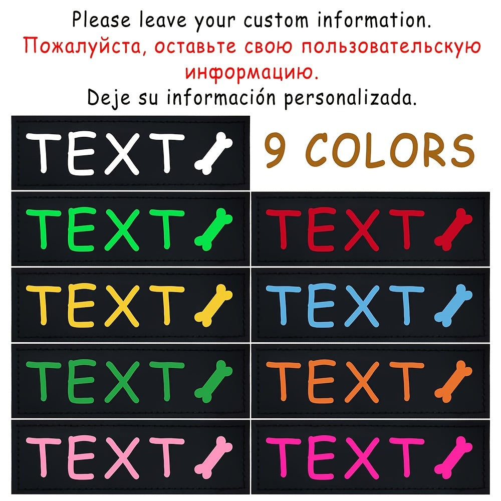 9 Colors Available Custom Pet Patches for Dog Harness Vest with Custom Name Traction Accessories