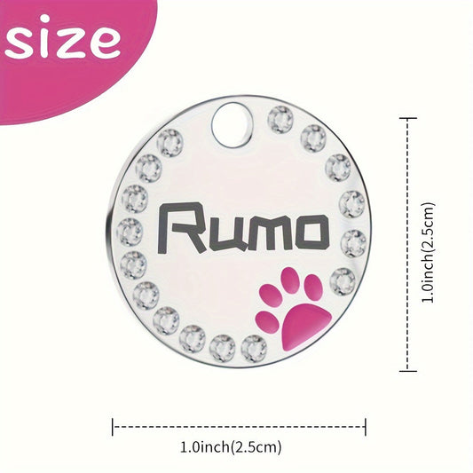 Médaille ronde personnalisable avec strass – photo produit 2