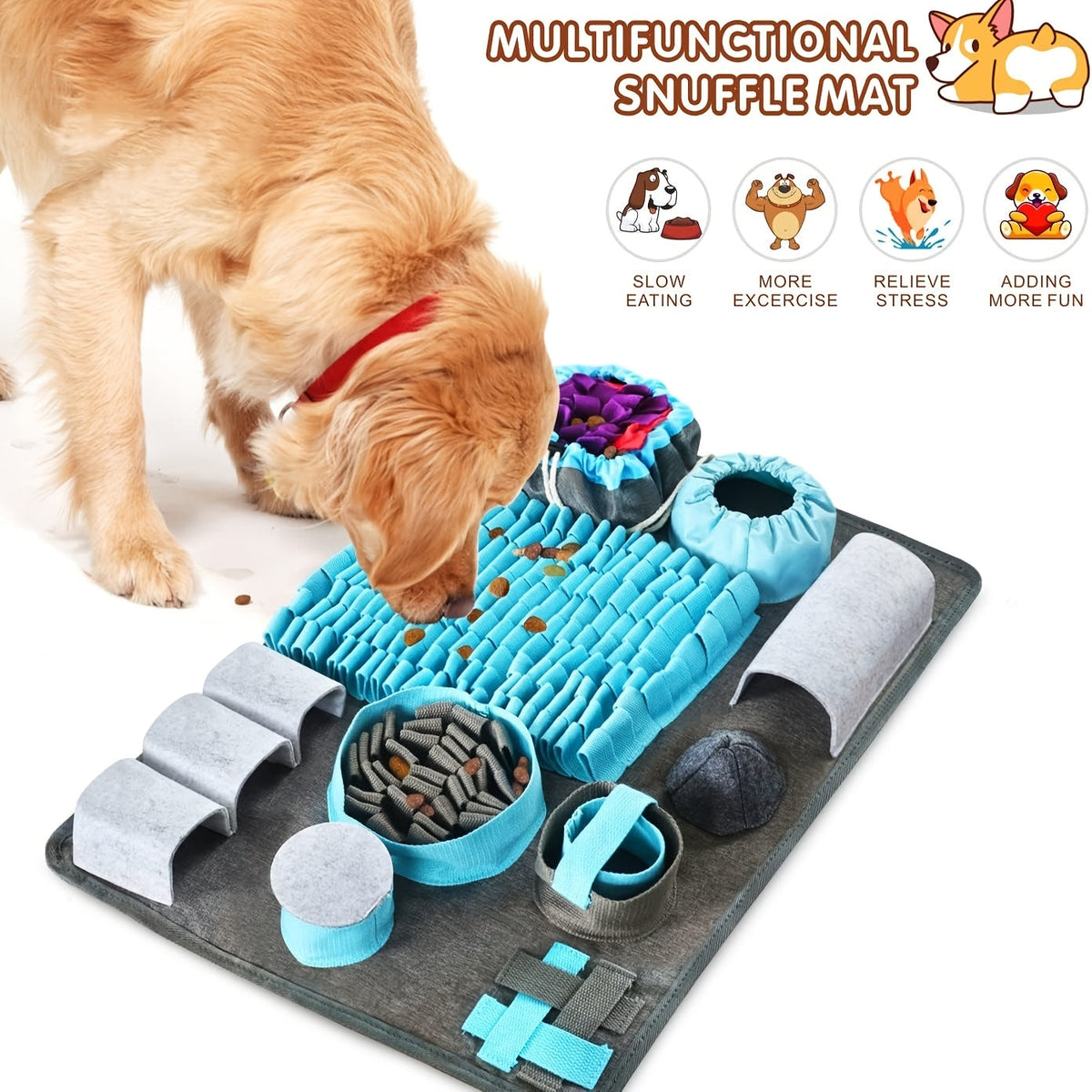 Tapis de fouille pour chien – Jeu olfactif & friandises – vue principale
