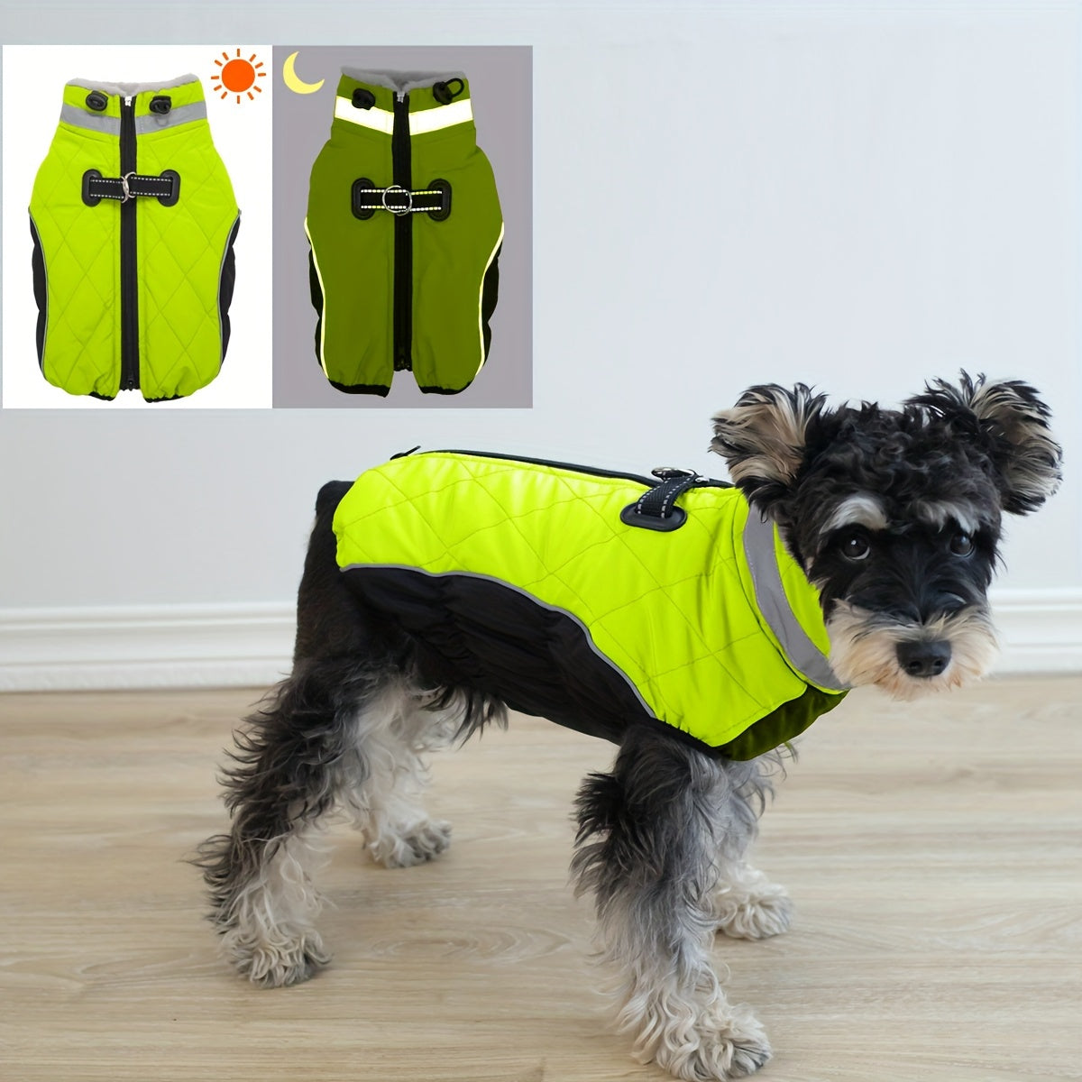 Veste fluorescente verte – Fermeture zippée – photo produit 3