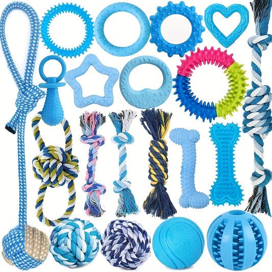 5 jouets à mâcher pour chiens de petite taille et chiots, styles et couleurs aléatoires, adaptés à la dentition et au divertissement, comprenant une corde nouée, une balle en corde, un anneau à picots et plus encore