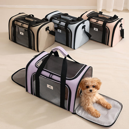 Sac de transport pour chien et chat, conçu en maille pour permettre une totale aération pour un confort optimal de votre animal. Diverses couleurs