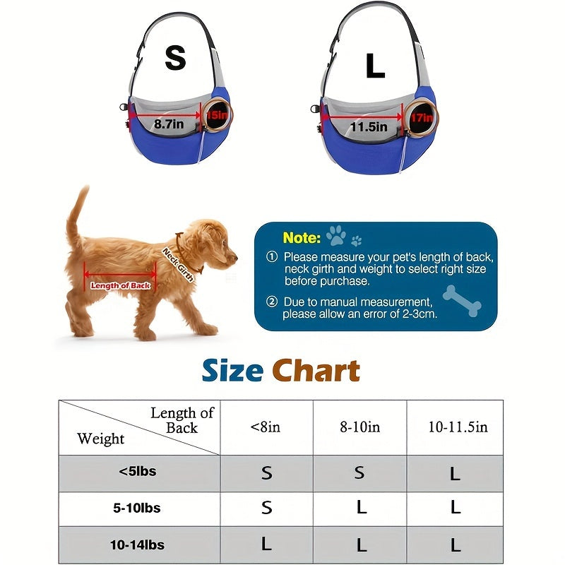 Sac bandoulière respirant – Petit & moyen chien – photo produit 4
