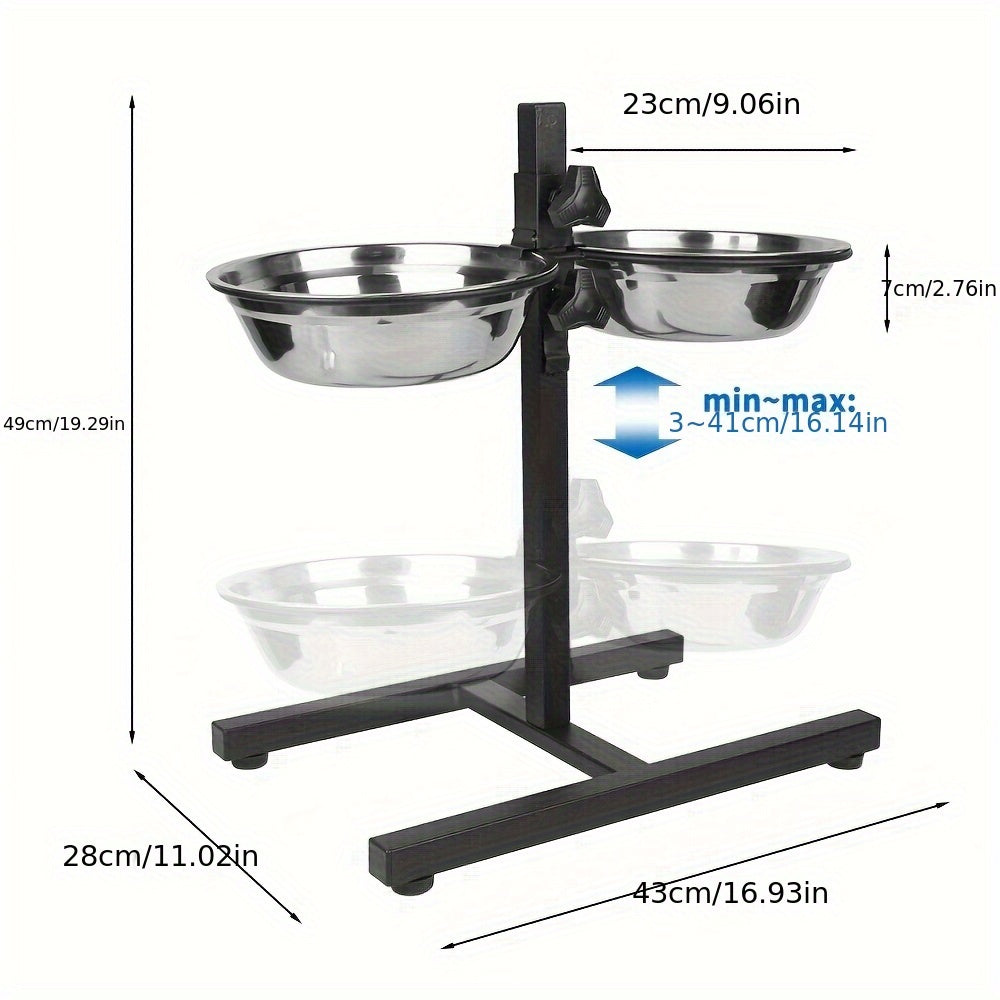 Gamelles surélevées réglables 1,8 L – Support pliable – photo produit 2