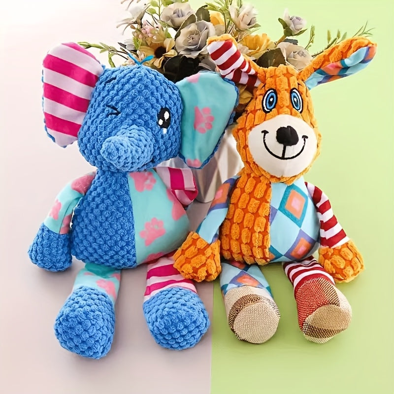 Peluche sonore renforcée – Chien & éléphant – vue principale