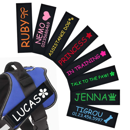 9 Colors Available Custom Pet Patches for Dog Harness Vest with Custom Name Traction Accessories