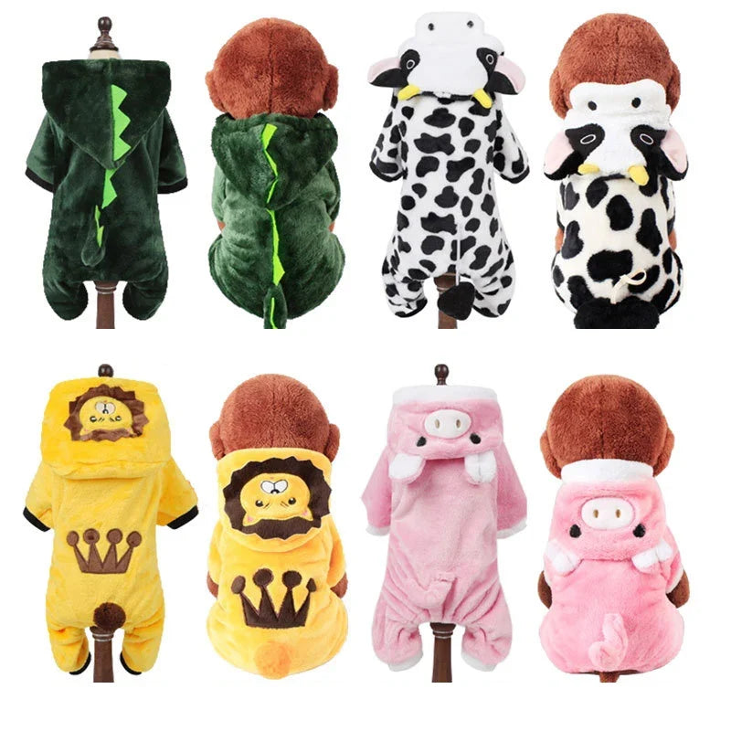 Pyjama cartoon chaud – Petit chien & chat – vue principale