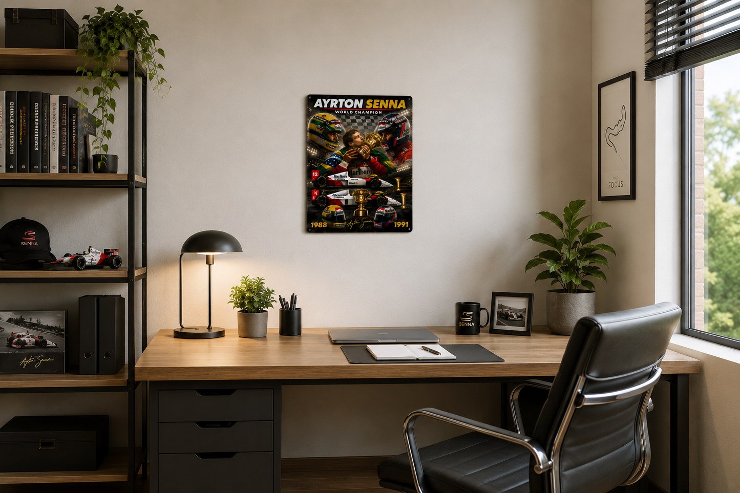 Plaque métal Ayrton Senna – World Champion 1988-1991