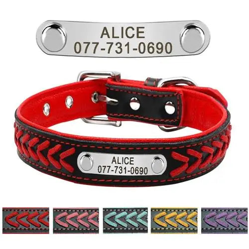 Collier en cuir personnalisable – Plaque gravée – photo produit 7