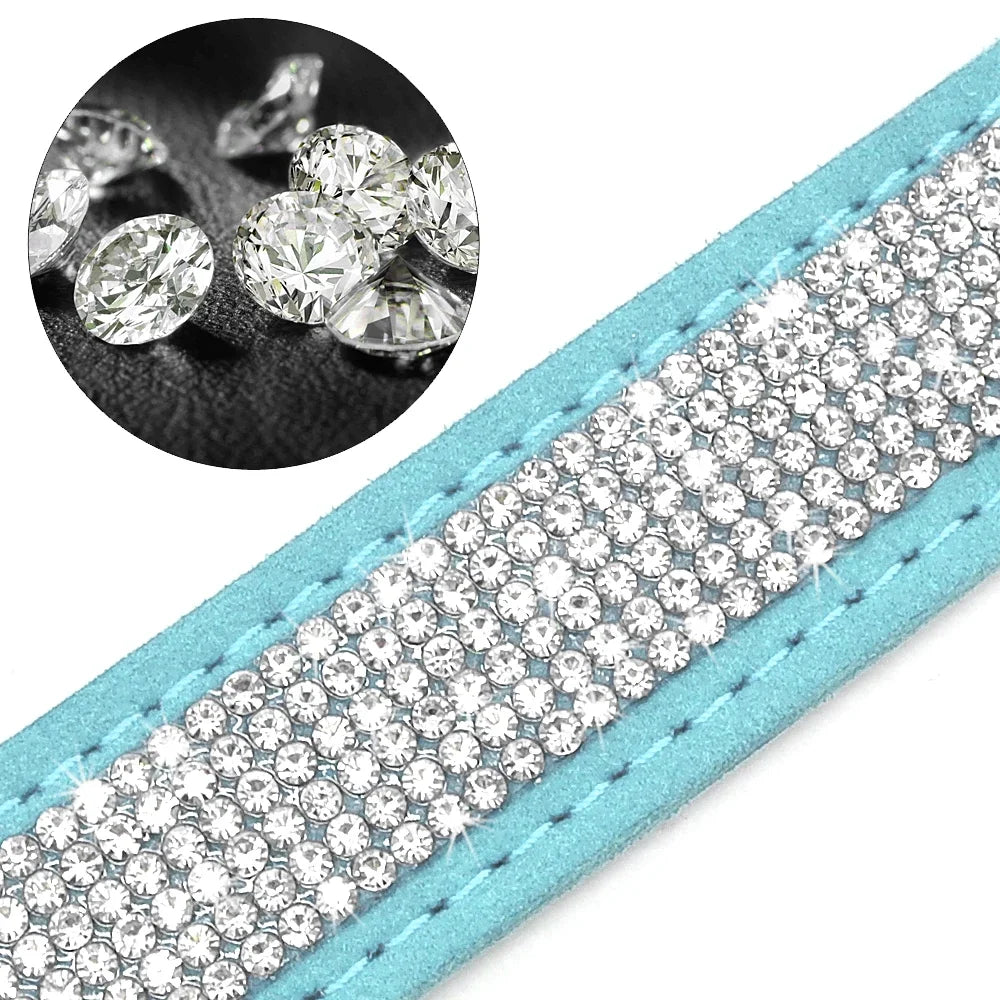 Collier en cuir avec strass – Plaque personnalisable – photo produit 3