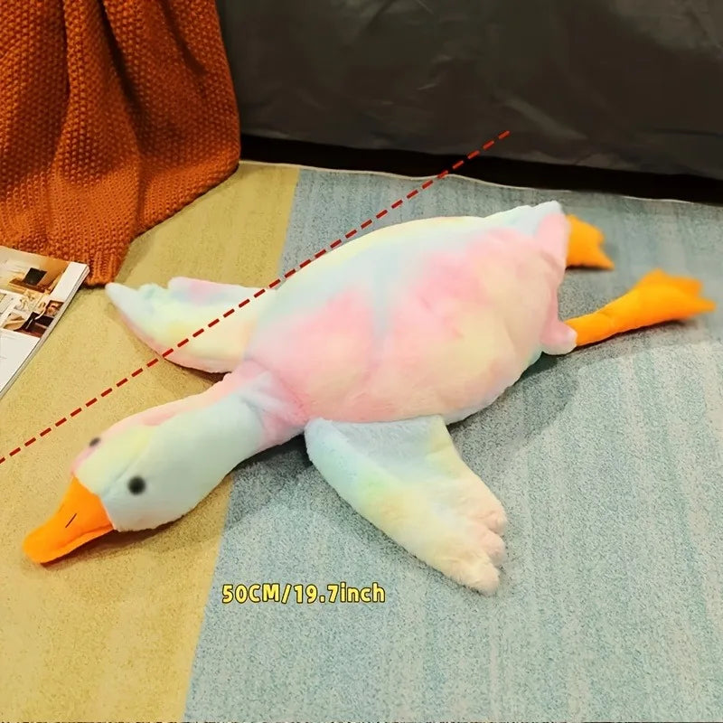Peluche colorée en forme de canard de 50 cm pour chats et chiens, compagnon relaxant pour animaux de compagnie, compagnon pour chiens soulageant l'anxiété, cadeau pour animaux de compagnie permettant de libérer leur énergie