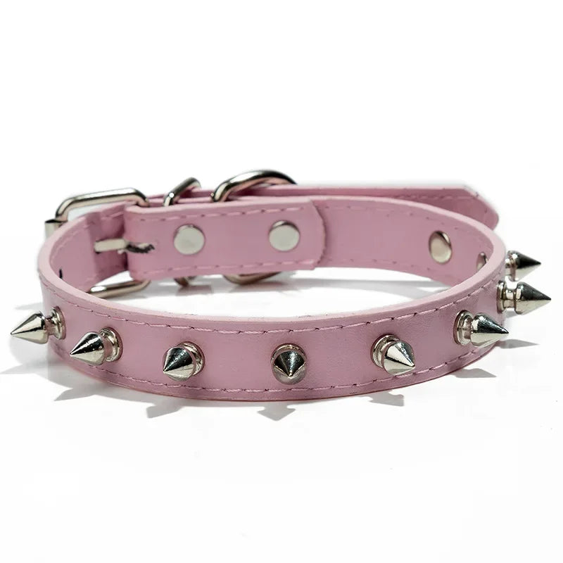 Collier en cuir clouté à pointes – Chien & chat – photo produit 5