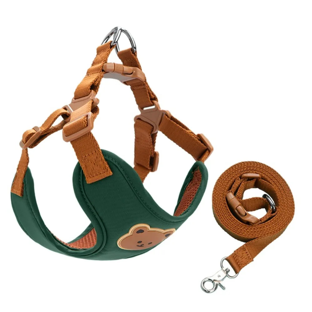 Harnais ourson + laisse assortie – Tailles S à XL – vue principale
