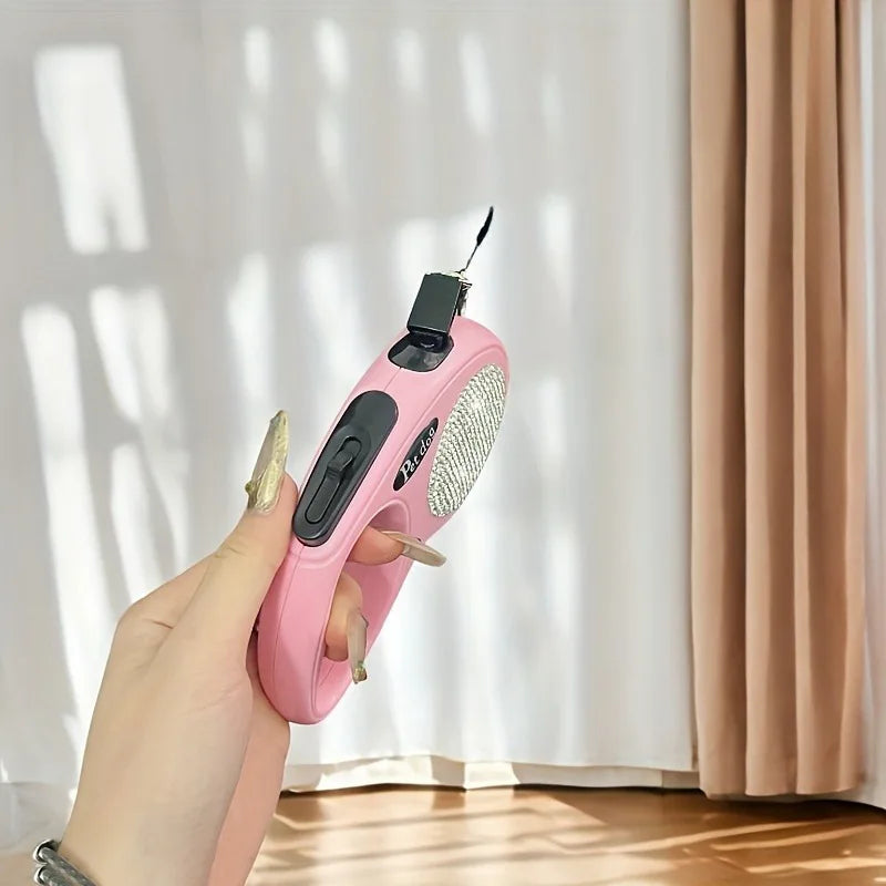 Laisse rétractable 3 m avec strass – Rose – photo produit 5