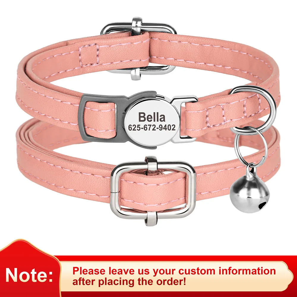 Collier cuir PU personnalisable avec clochette – photo produit 10