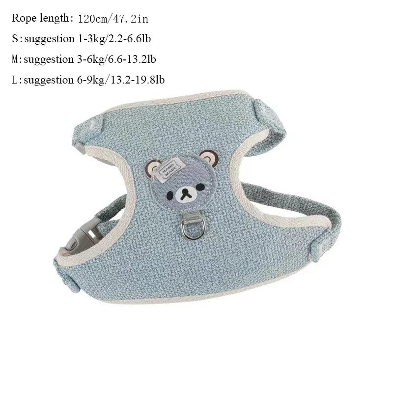 Harnais ourson + laisse assortie – Petit & moyen chien – photo produit 6