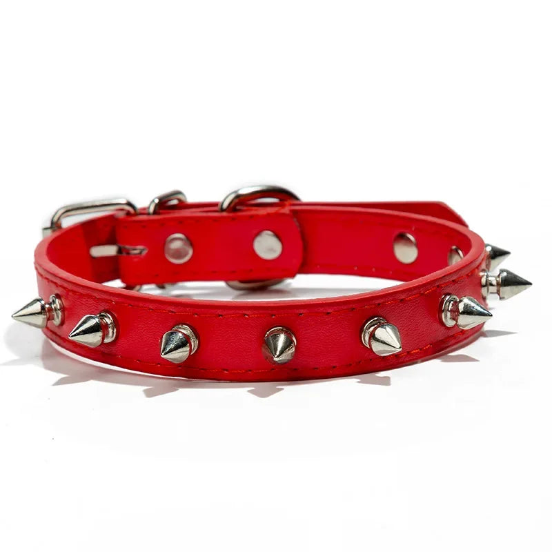 Collier en cuir clouté à pointes – Chien & chat – photo produit 8