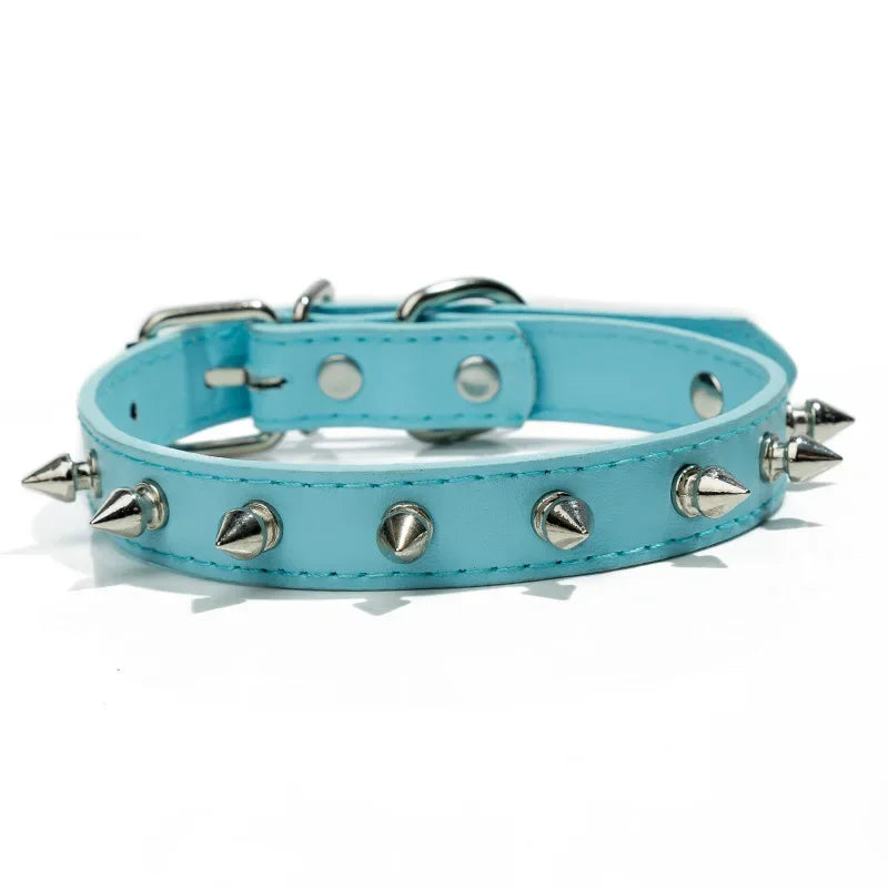 Collier en cuir clouté à pointes – Chien & chat – photo produit 6