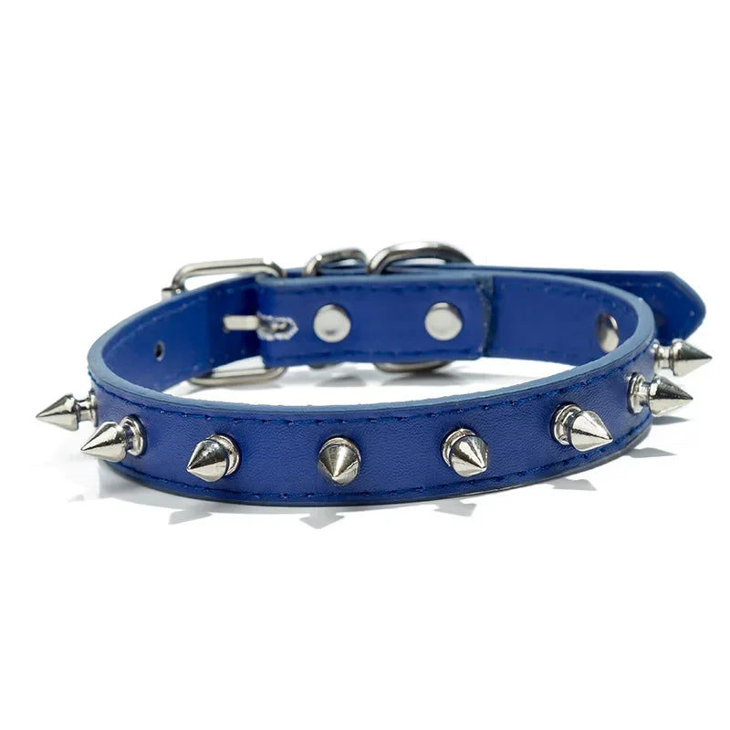 Collier en cuir clouté à pointes – Chien & chat – photo produit 3