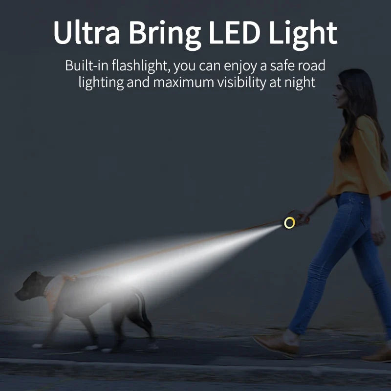 Laisse rétractable 3 m avec lumière LED – photo produit 6