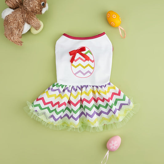Robe de Pâques – Œufs, nœud rouge & volants – vue principale