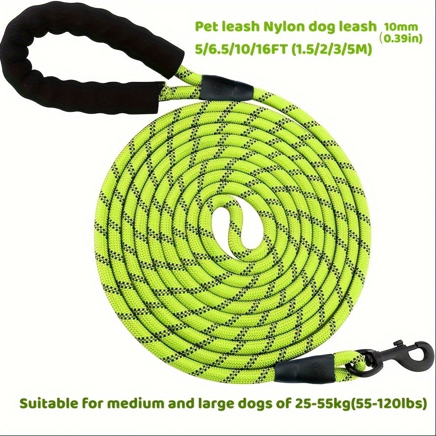 Dog Nylon Leash Lengthened And Reflective Round Rope Small And Medium Cats Dogs Leash Pet Traction Rope