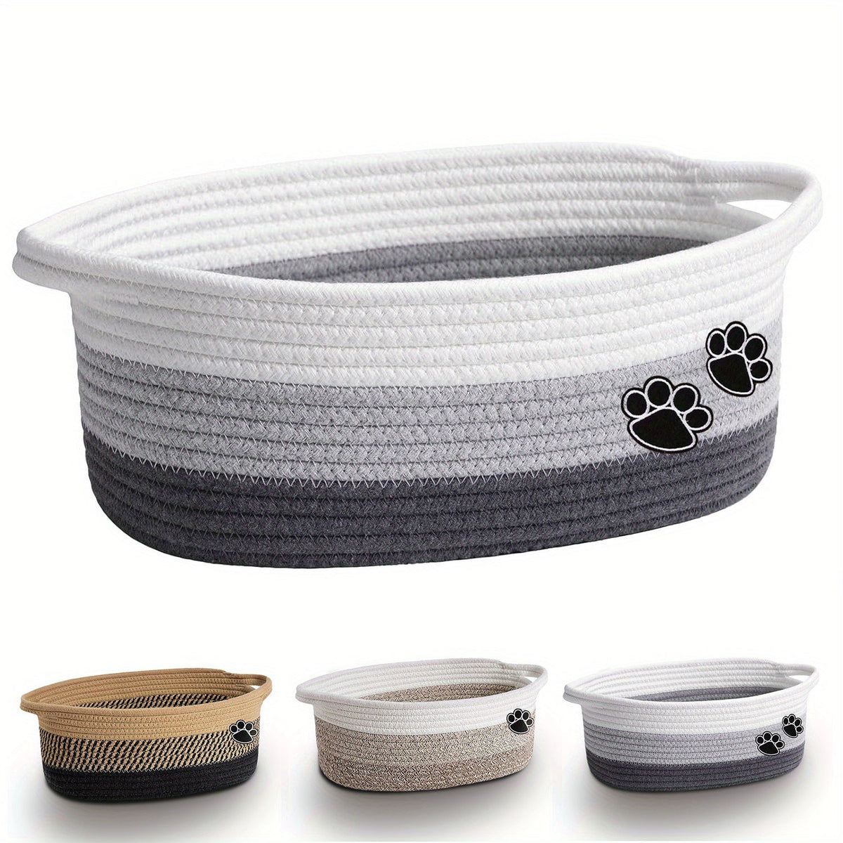 Panier à jouets pour chien & chat – Motif pattes – photo produit 11