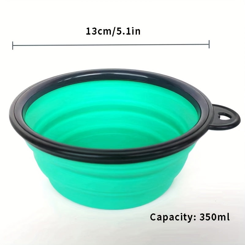 Bol pliable pour animaux, pratique pour les voyages, gain de place, facile à transporter grâce à son mousqueton, diverses couleurs