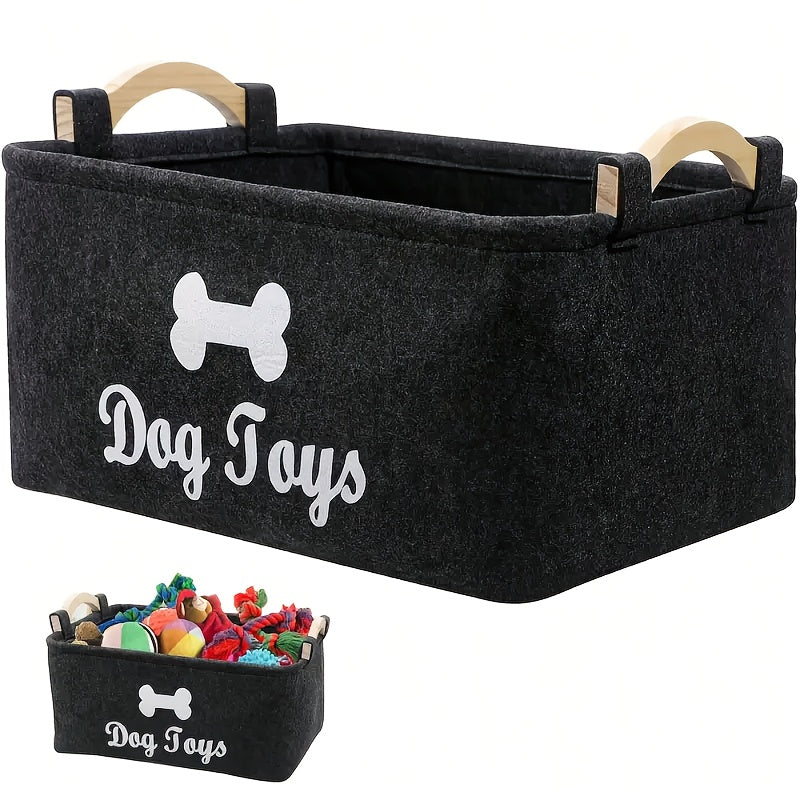 Panier pliable pour jouets – Poignées en bois – photo produit 5