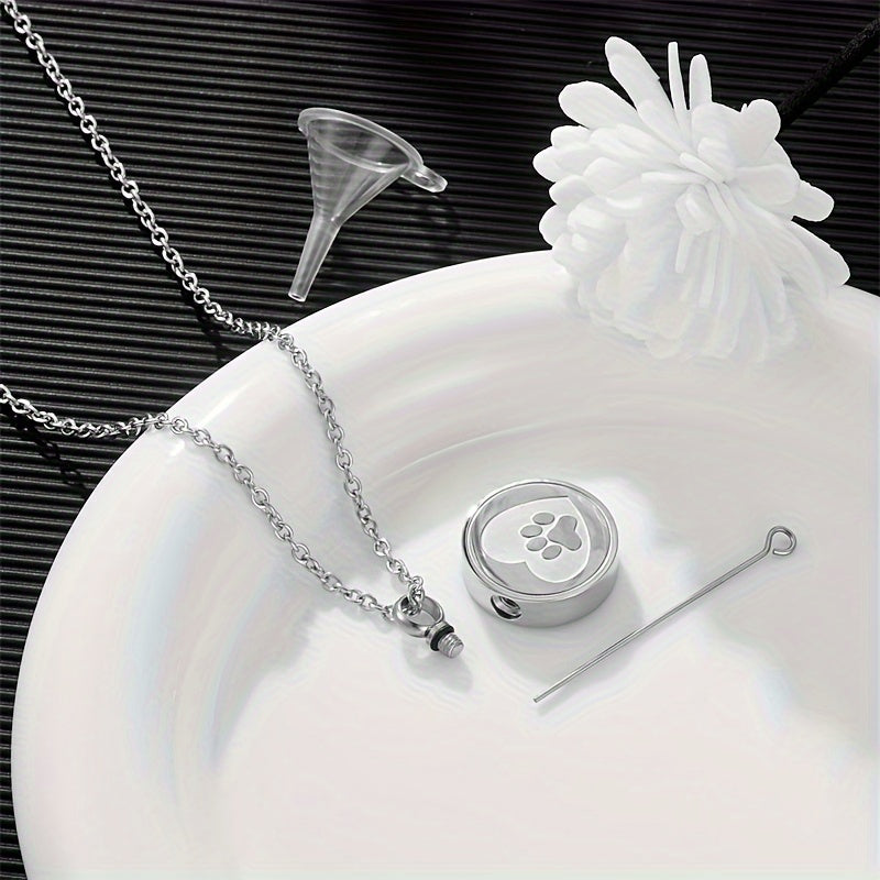 Collier urne cœur & patte – Acier inoxydable – photo produit 5