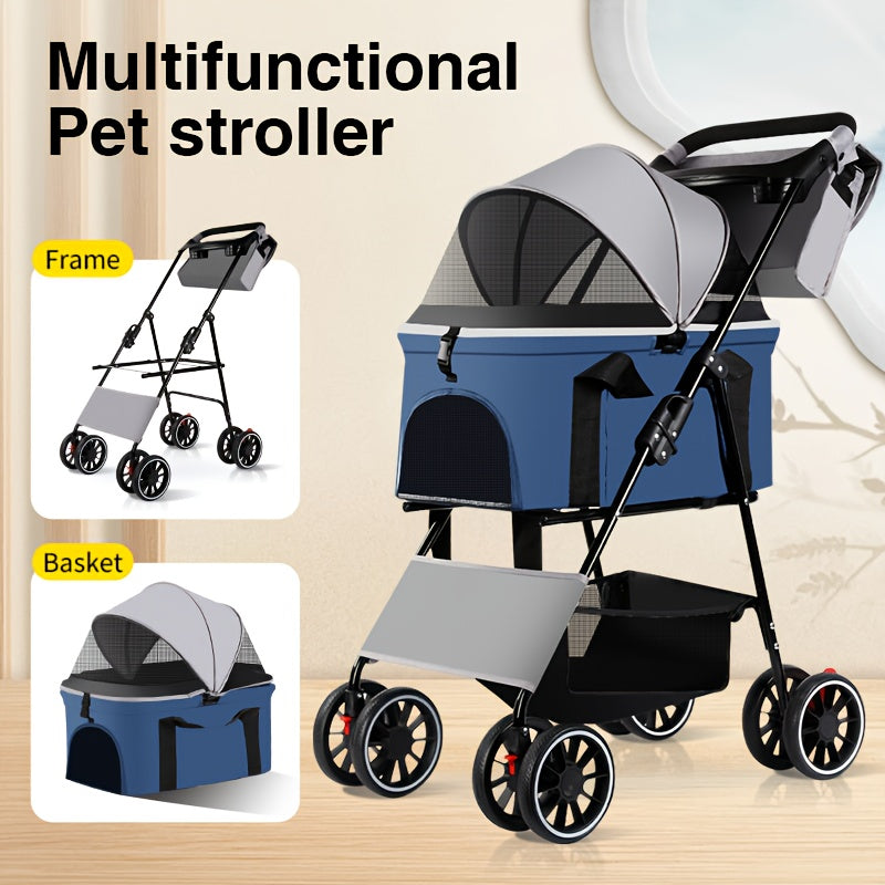 Poussette 3-en-1 avec panier amovible – Chien & chat – photo produit 4