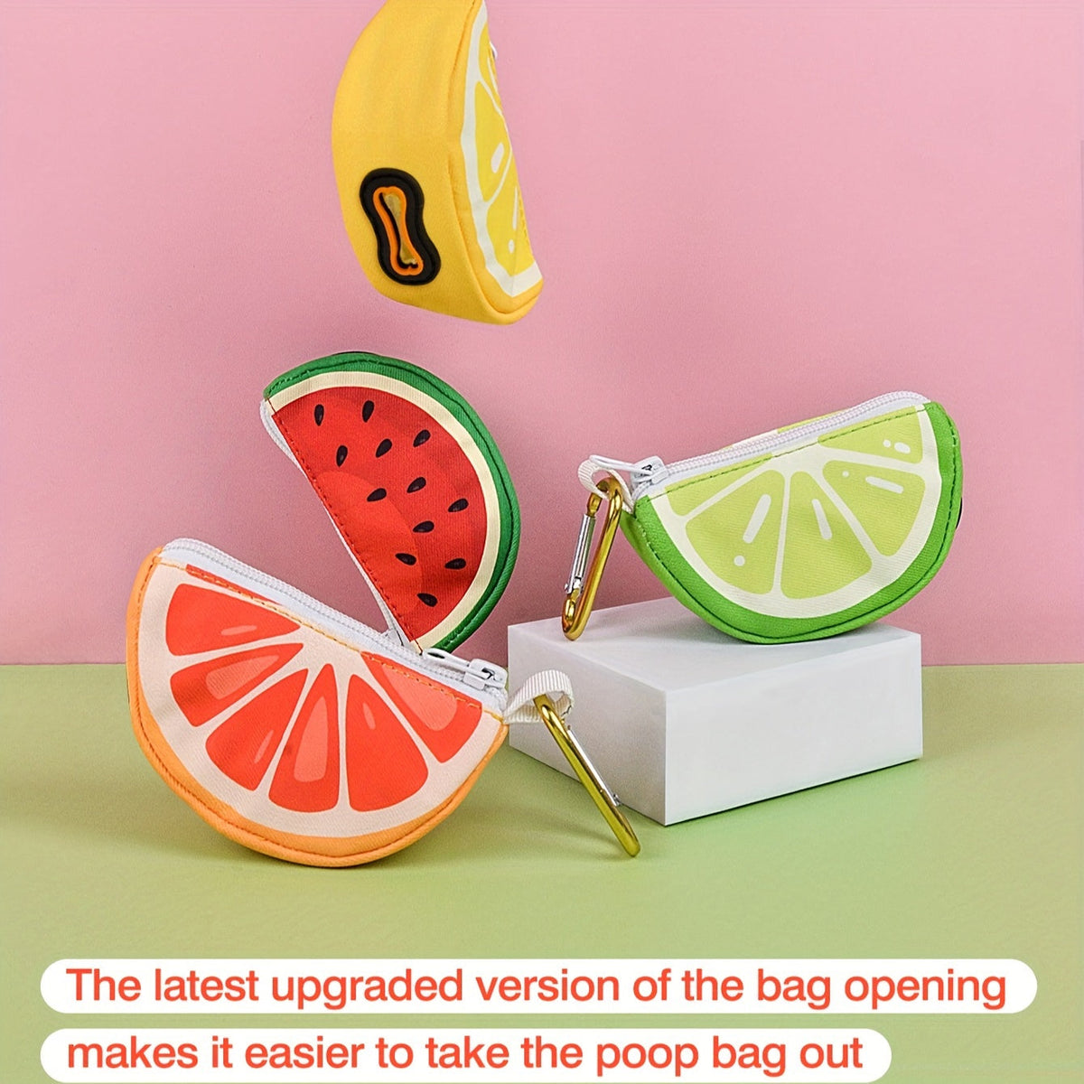 Distributeur de sacs à déjections en forme de fruit – photo produit 4