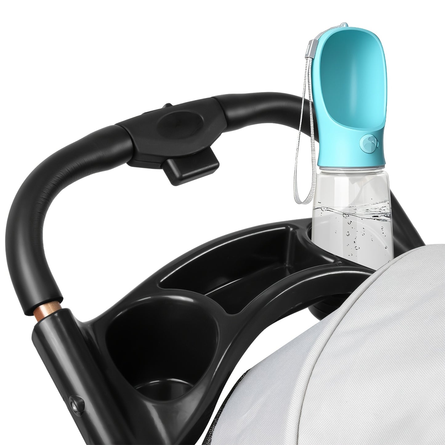 Poussette pour chien et chat 2 en 1, multifonctionnelle avec 4 doubles roues, tout terrain, panier amovible, pliable et compacte, en maille respirante, jusqu'à 25 kg, grise