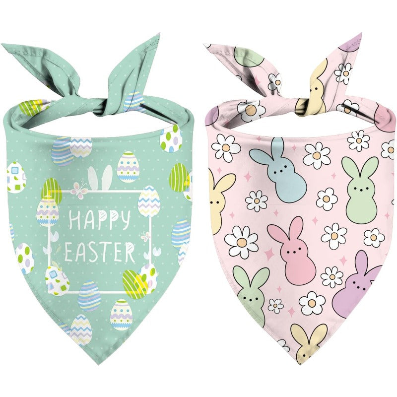 Lot de 2 bandanas de Pâques – Bleu & rose – photo produit 6