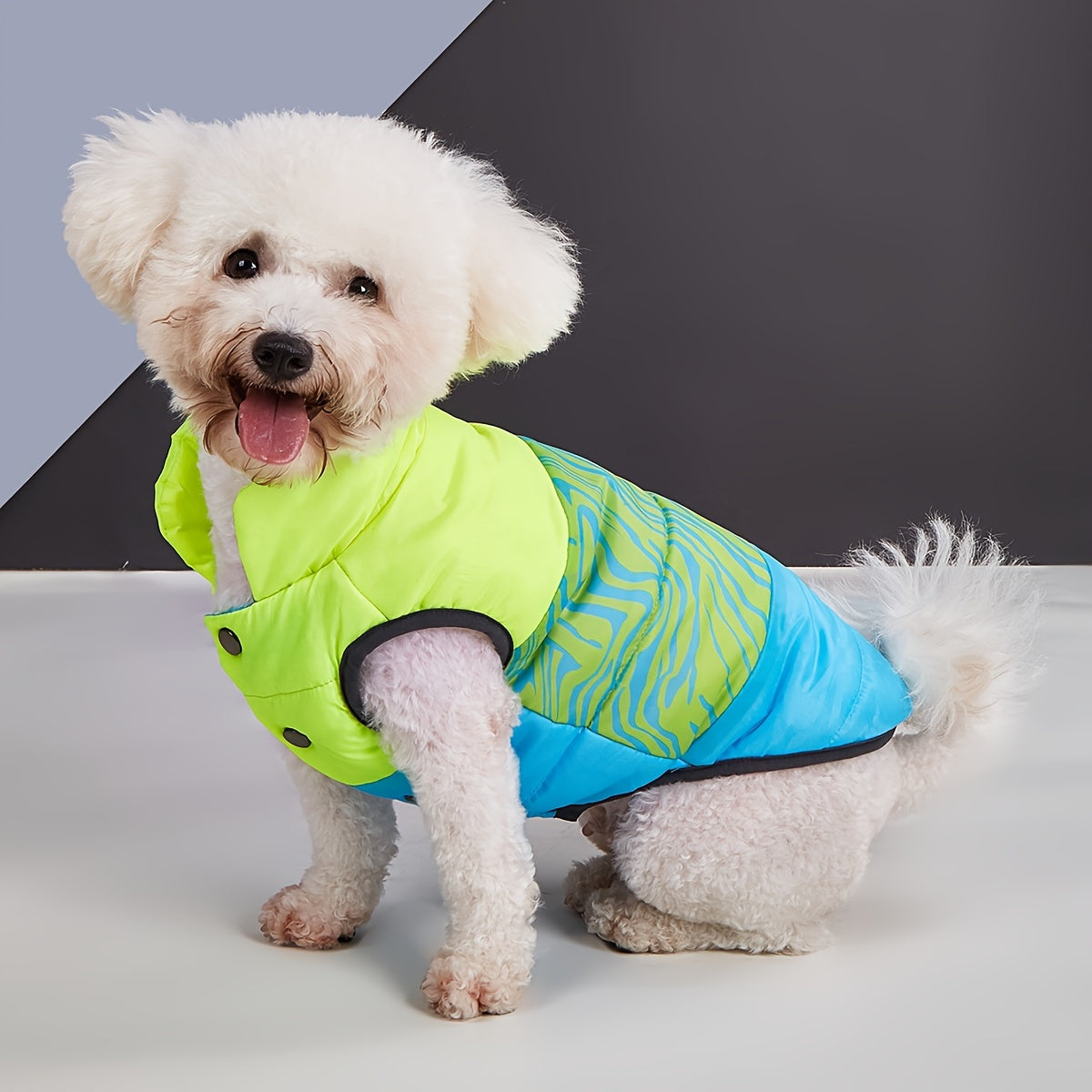 Manteau d’hiver matelassé – Patchwork tricolore – photo produit 7