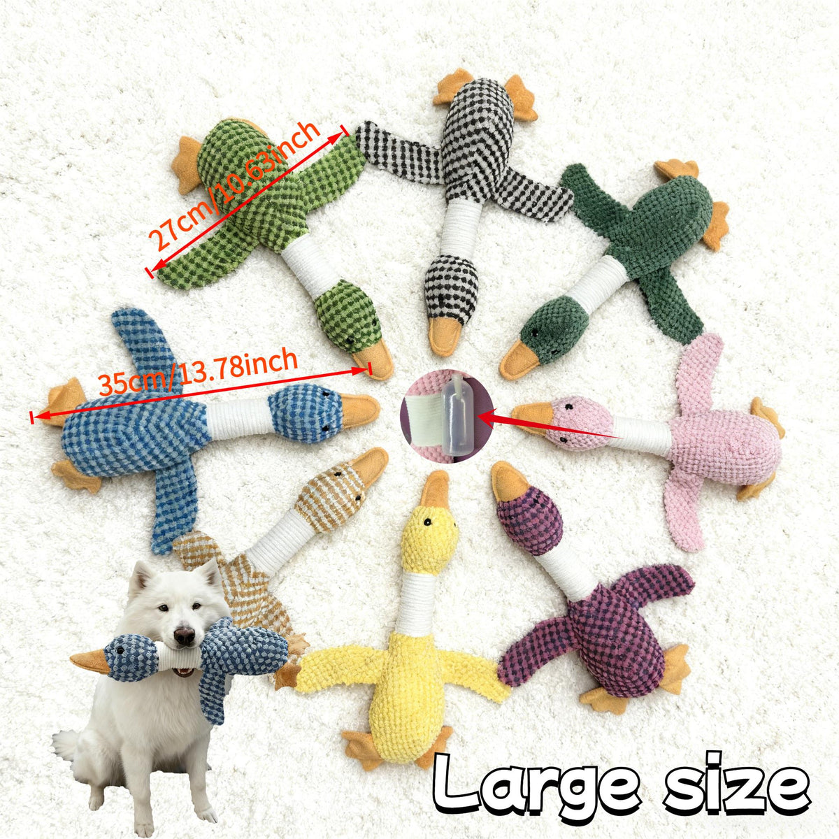 Oie sonore en peluche pour chien – Résistante aux morsures – vue principale