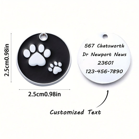 Médaille ronde personnalisable – Petit chien & chat – vue principale