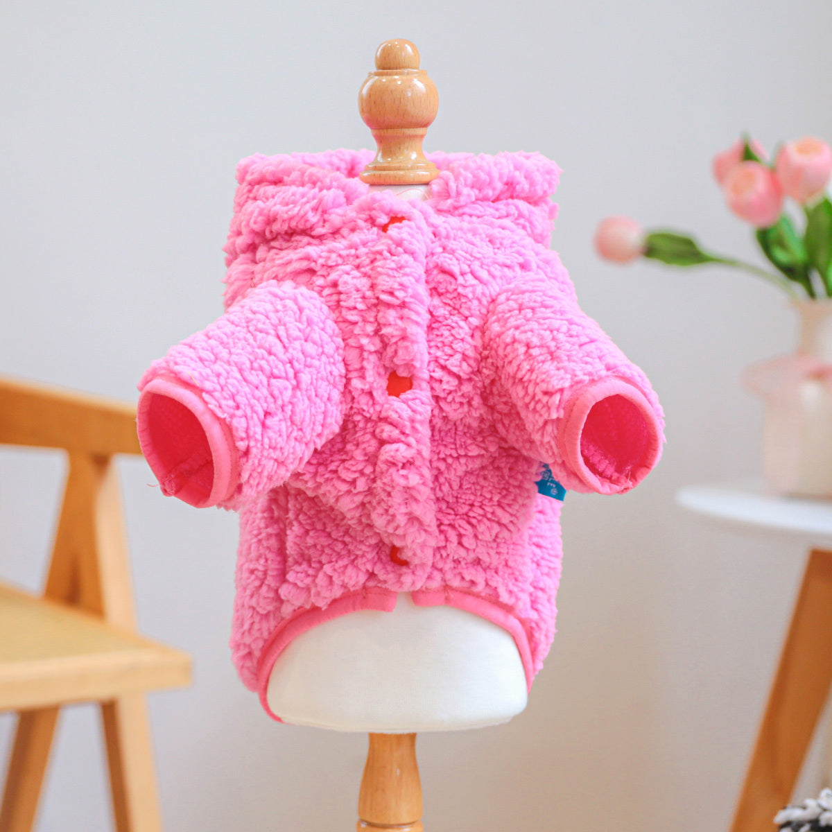 Sweat dinosaure rose – Doublé peluche – photo produit 3
