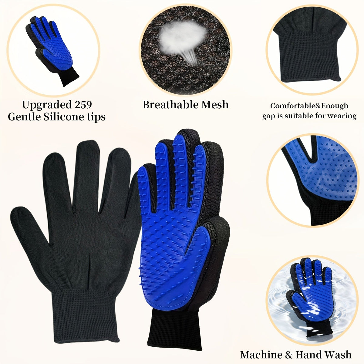 Gants de toilettage – Lot de 2 pour chien & chat – photo produit 4