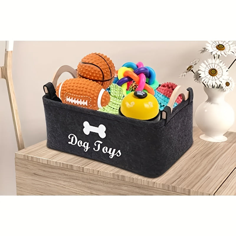 Panier pliable pour jouets – Poignées en bois – photo produit 3