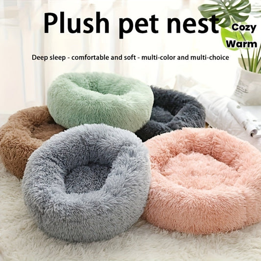 Lit rond en peluche – Chien & chat – vue principale