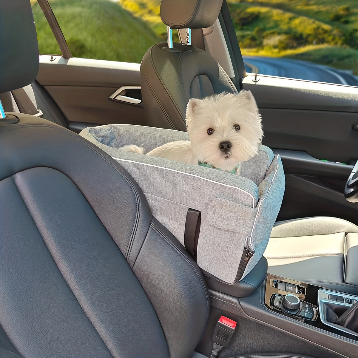 Pet Booster Seat For Cars, Dog Car Carrier With Safety Harness, Central Control Pet Nest, Portable Travel Vehicle Pet Bed
