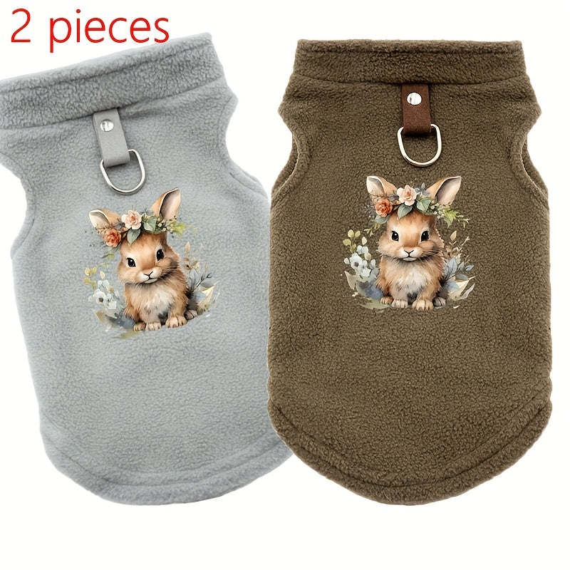 Lot de 2 gilets de Pâques – Imprimé lapin – photo produit 5