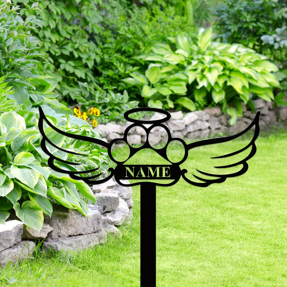 Piquet commémoratif patte & ailes d’ange – Fer – photo produit 3