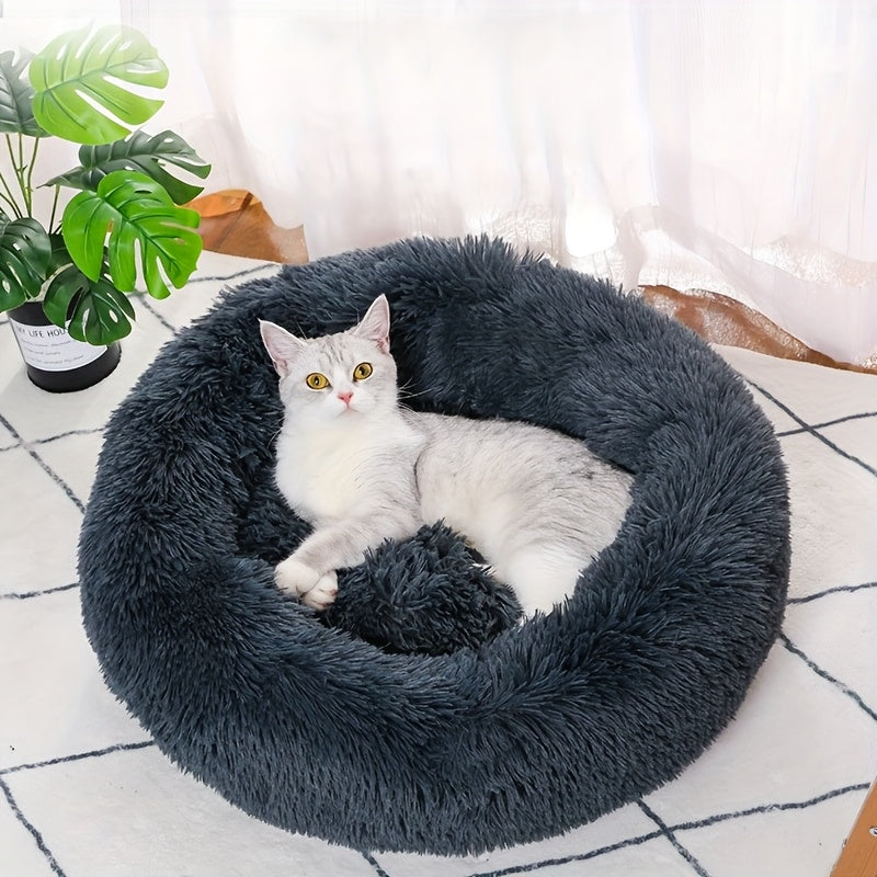 Lit rond en peluche – Chien & chat – photo produit 6