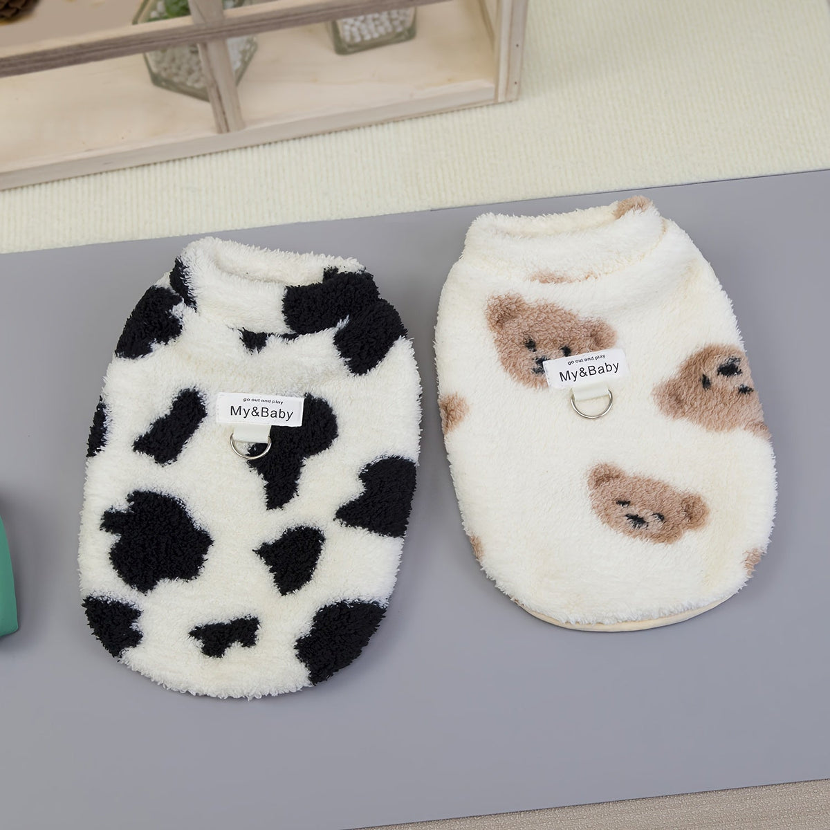 Pull polaire pour chien – Ourson ou vache avec anneau – photo produit 3