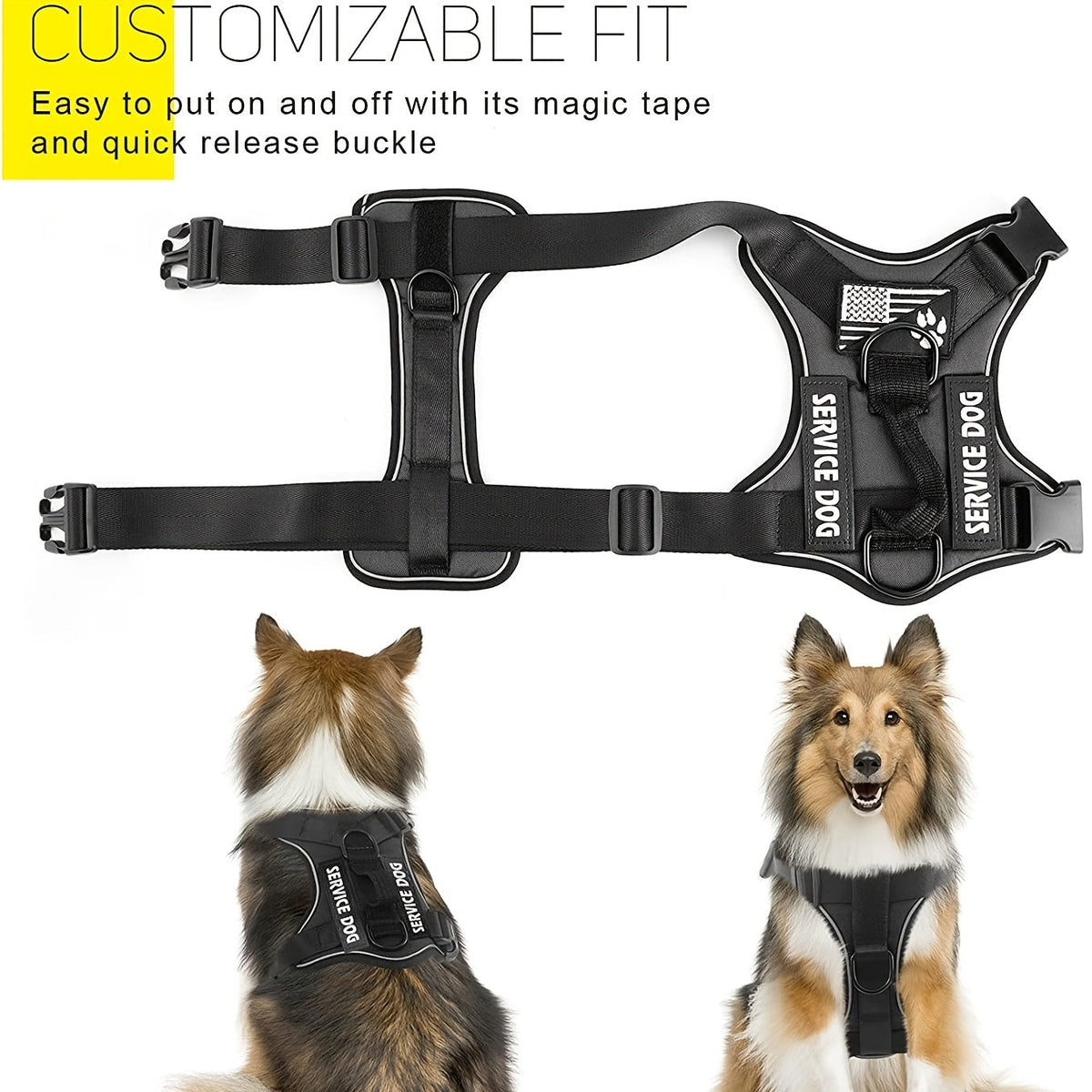 Harnais réfléchissant pour chien – Bandes personnalisables – photo produit 6