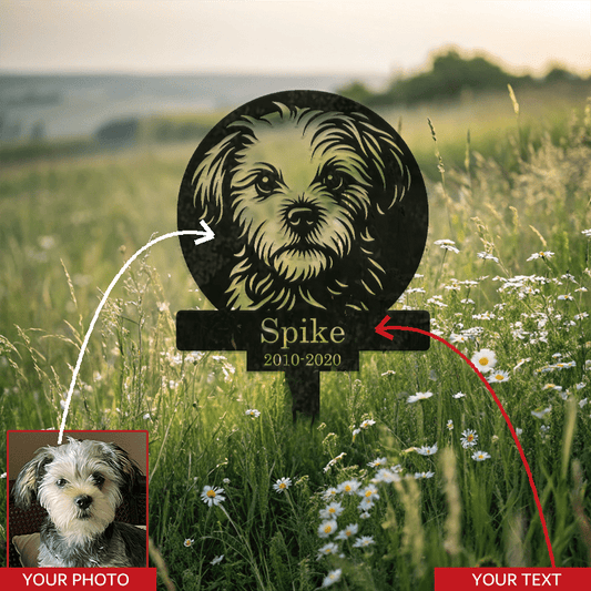 Piquet commémoratif personnalisé avec portrait – Chien – photo produit 2