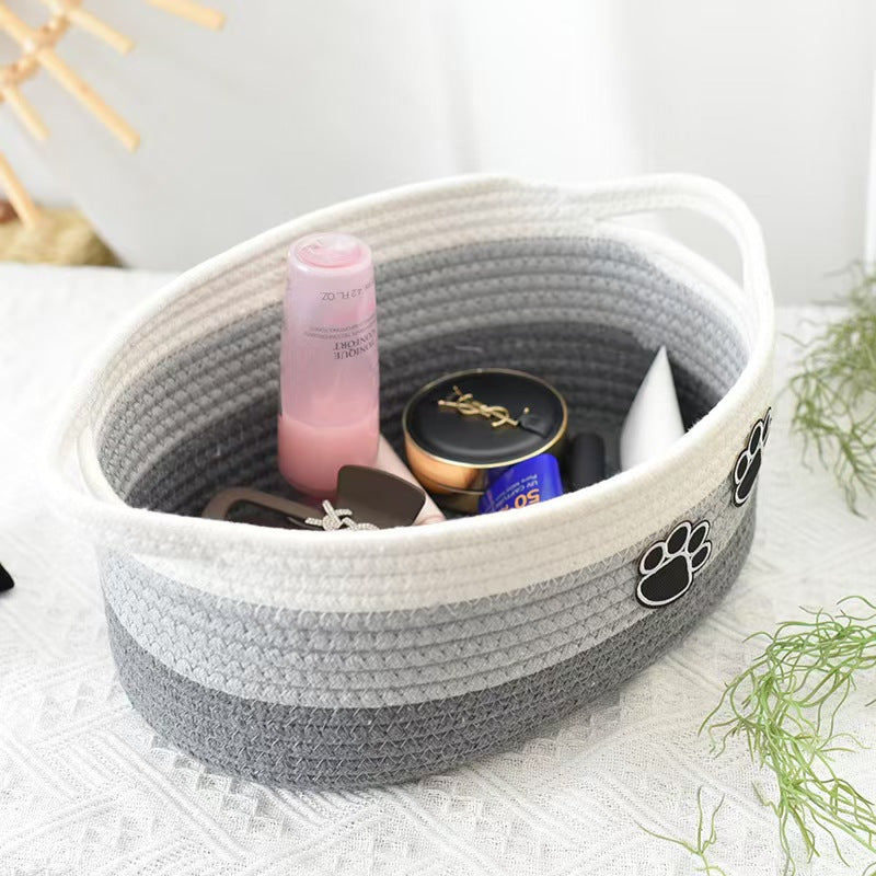 Panier à jouets pour chien & chat – Motif pattes – photo produit 7