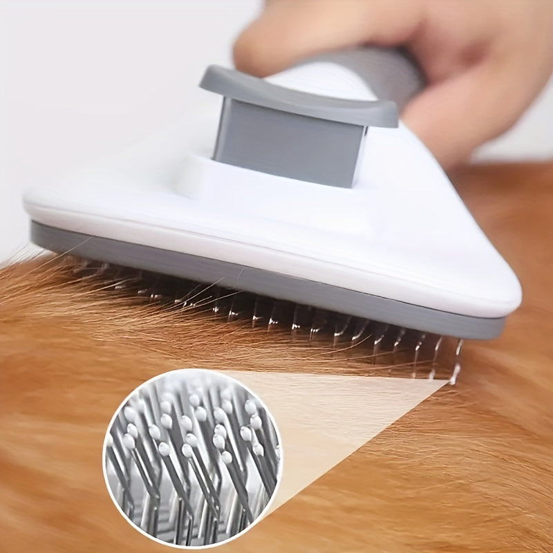 Brosse de toilettage pour chien, chat et lapins, conçue pour éliminer les poils morts. Elle est dotée d'un mécanisme autonettoyant adapté aux animaux à poils longs et à poils courts, diverses couleurs